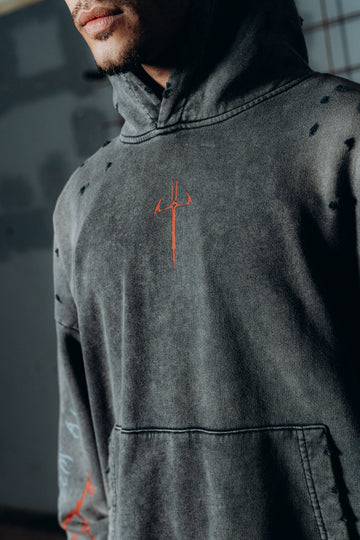 Flared sweat hoodie