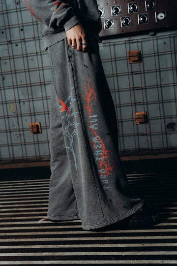 Flared sweat pants